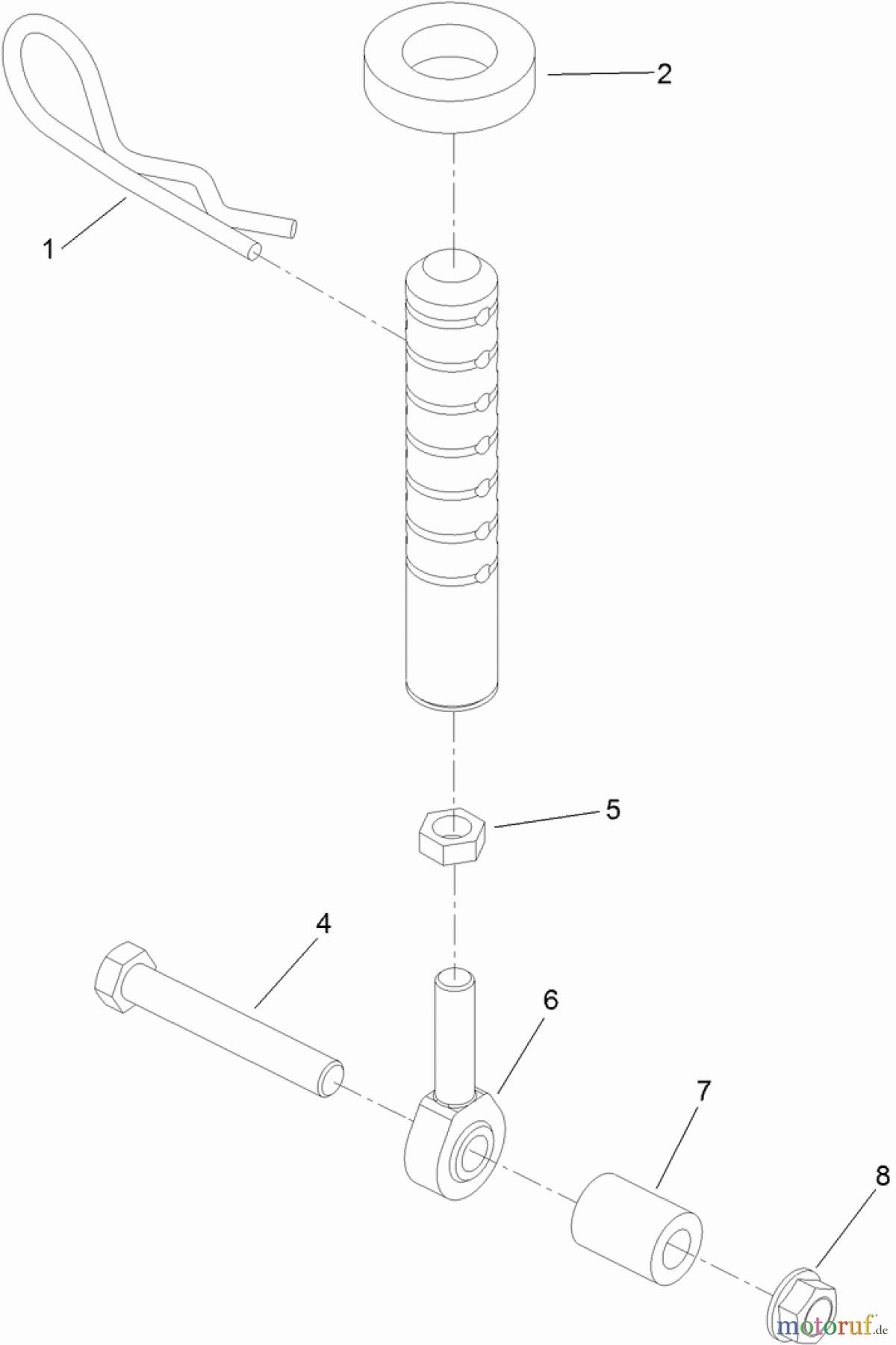  Zerto-Turn Mäher 74310 - Toro Z Master 8000 Series Riding Mower, with 42in Direct-Collect Cutting Unit (SN: 314000001 - 314999999) (2014) REAR DECK HEIGHT ADJUSTMENT ASSEMBLY NO. 109-0322