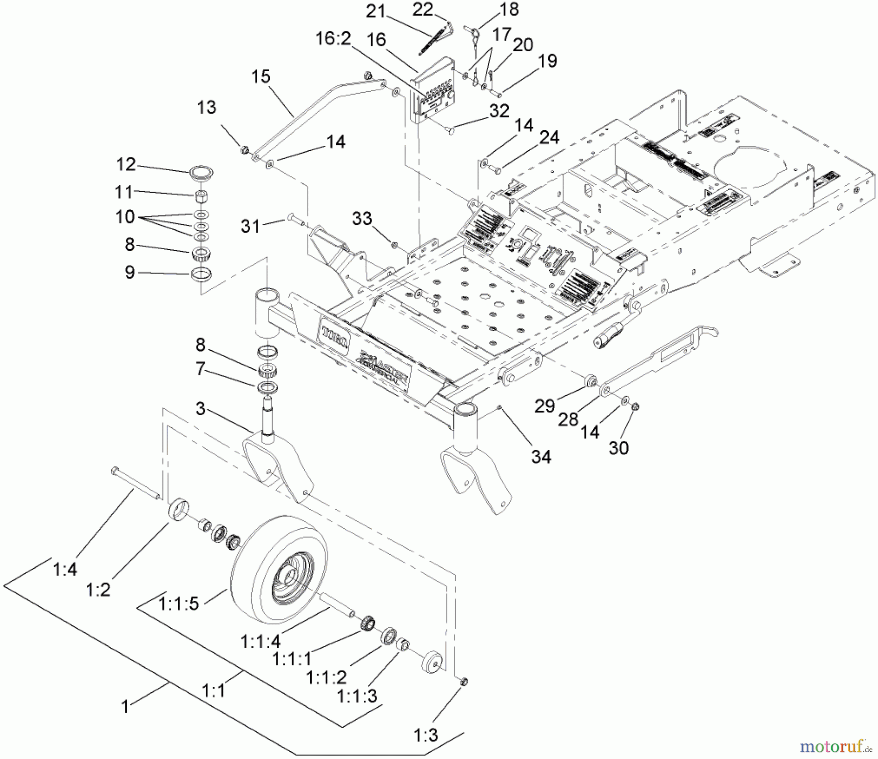  Zerto-Turn Mäher 74408CP (Z300) - Toro Z Master Mower, 34