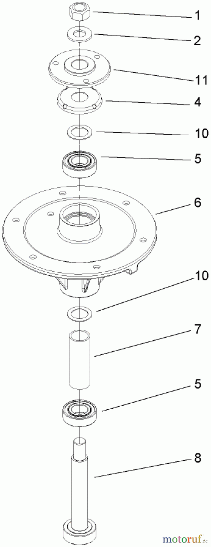  Zerto-Turn Mäher 74408TE (Z334) - Toro Z Master Mower, 86cm 7-Gauge Side Discharge Deck (SN: 270000701 - 270999999) (2007) SPINDLE ASSEMBLY NO. 114-0459