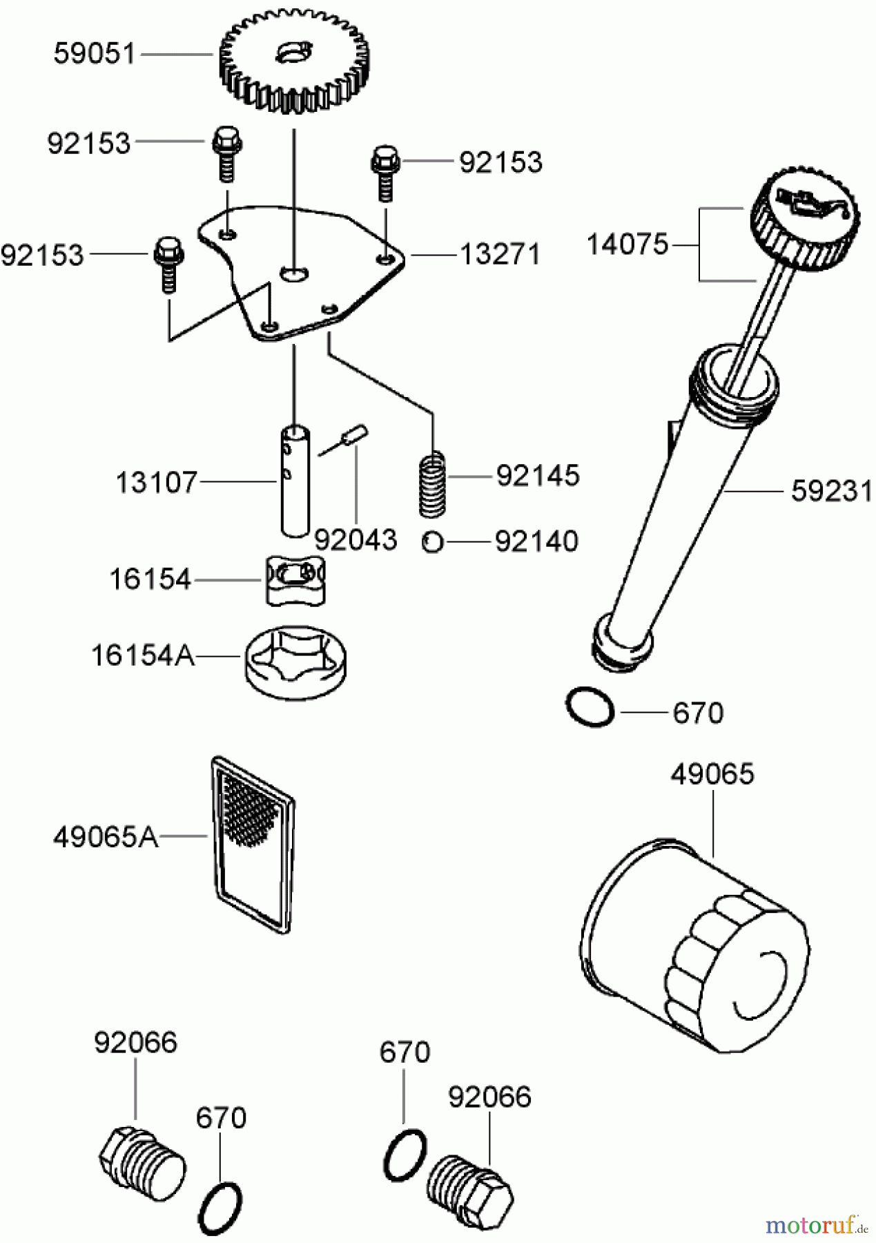  Zerto-Turn Mäher 74408TE (Z334) - Toro Z Master Mower, 86cm 7-Gauge Side Discharge Deck (SN: 270000001 - 270000700) (2007) LUBRICATION EQUIPMENT ASSEMBLY KAWASAKI FH580V-AS50-R