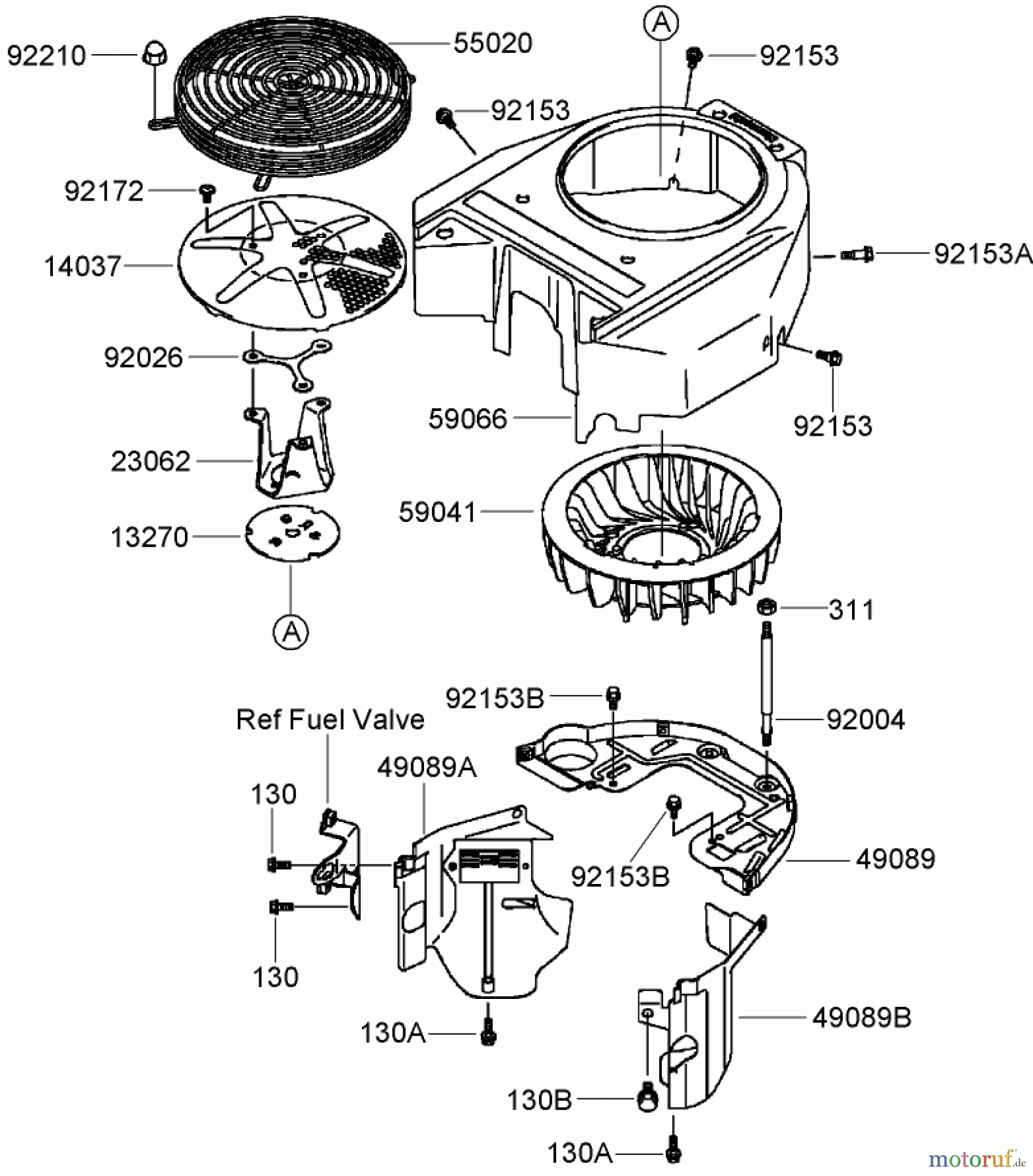  Zerto-Turn Mäher 74409TE (Z300) - Toro Z Master Mower, 102cm 7-Gauge Side Discharge Deck (SN: 280000001 - 280999999) (2008) COOLING EQUIPMENT ASSEMBLY KAWASAKI FH580V-AS50-R