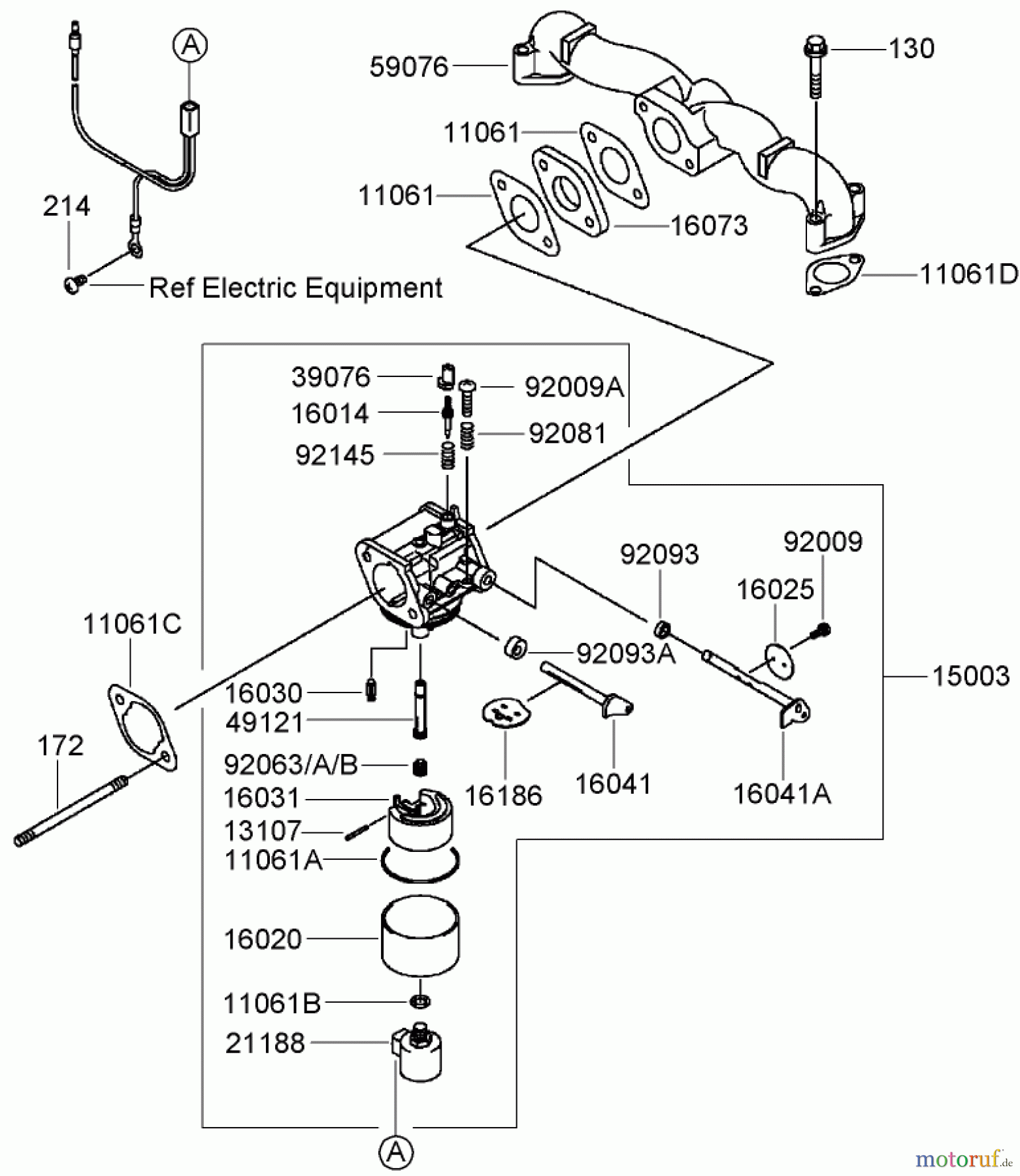  Zerto-Turn Mäher 74409TE (Z340) - Toro Z Master Mower, 102cm 7-Gauge Side Discharge Deck (SN: 270000001 - 270000700) (2007) CARBURETOR ASSEMBLY KAWASAKI FH580V-AS50-R