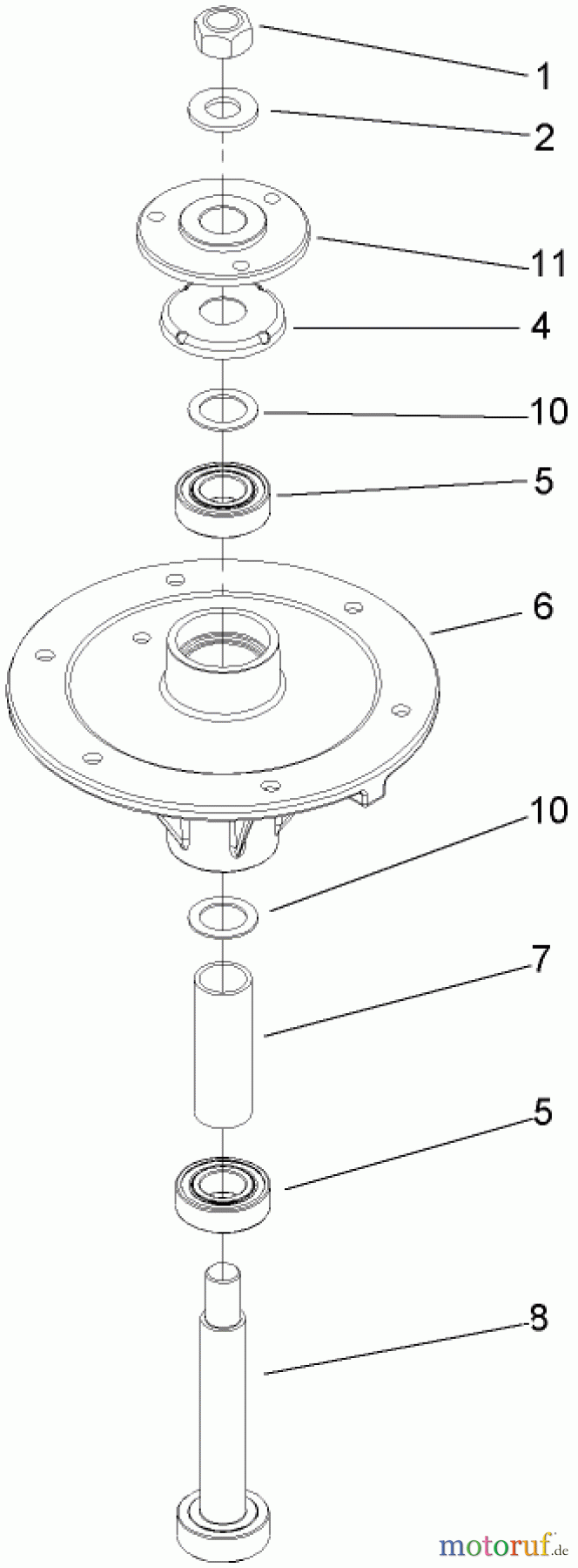  Zerto-Turn Mäher 74409TE (Z340) - Toro Z Master Mower, 102cm 7-Gauge Side Discharge Deck (SN: 270000001 - 270000700) (2007) SPINDLE ASSEMBLY NO. 114-0460