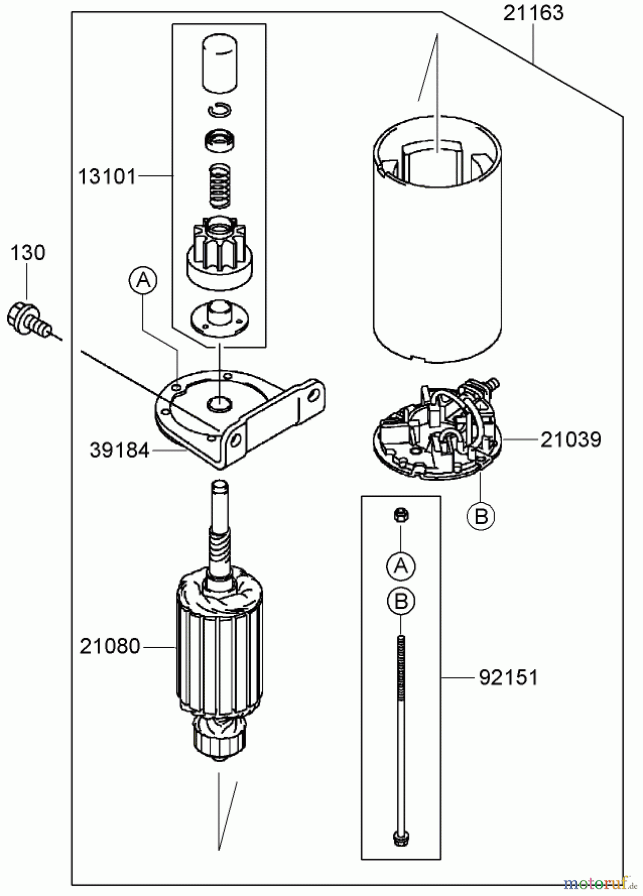  Zerto-Turn Mäher 74409TE (Z340) - Toro Z Master Mower, 102cm 7-Gauge Side Discharge Deck (SN: 270000001 - 270000700) (2007) STARTER ASSEMBLY KAWASAKI FH580V-AS50-R