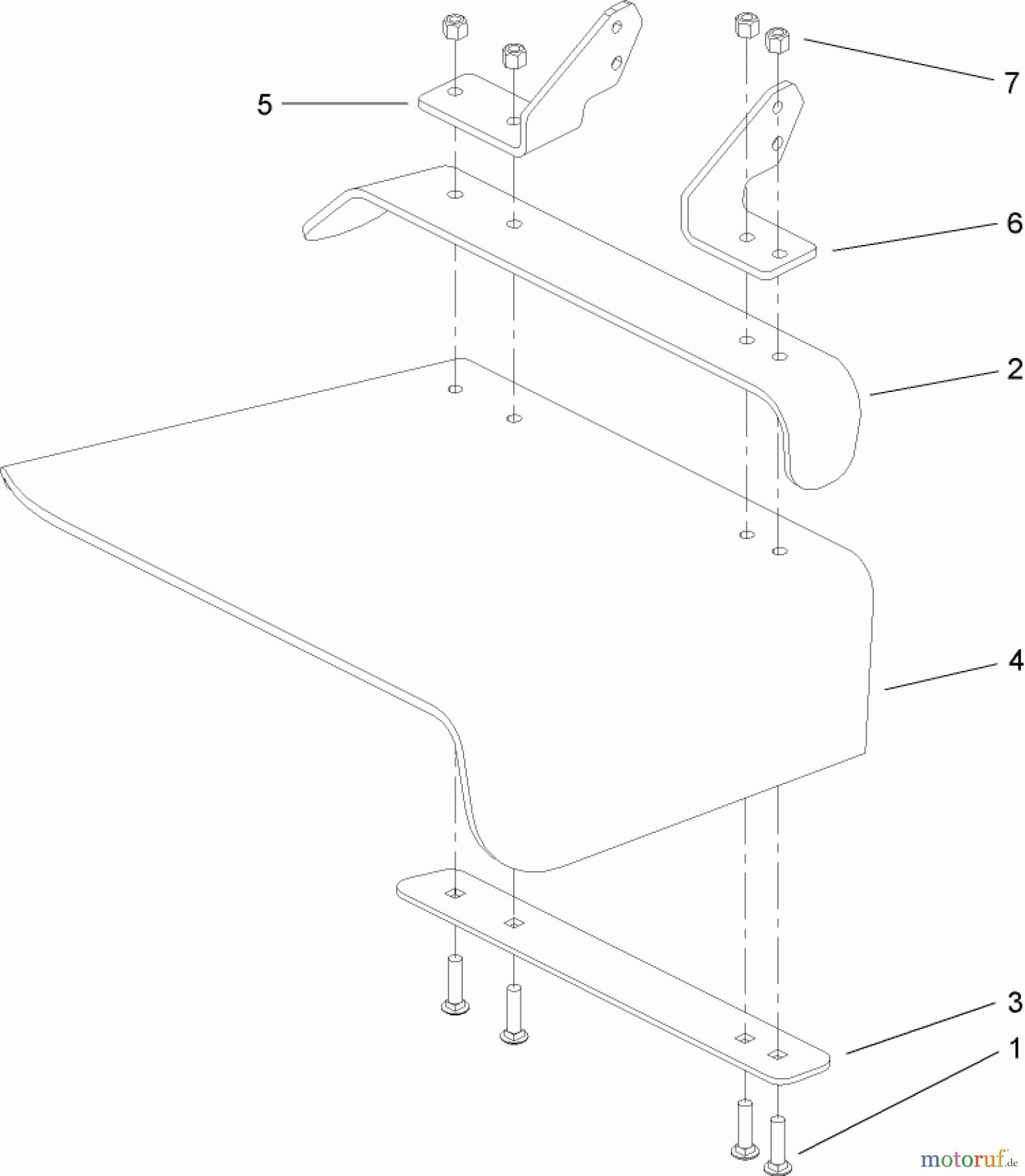  Zerto-Turn Mäher 74411TE (Z149) - Toro Z Master Mower, 112cm SFS Side Discharge Deck (SN: 250000001 - 250999999) (2005) RUBBER DEFLECTOR ASSEMBLY NO. 108-4060