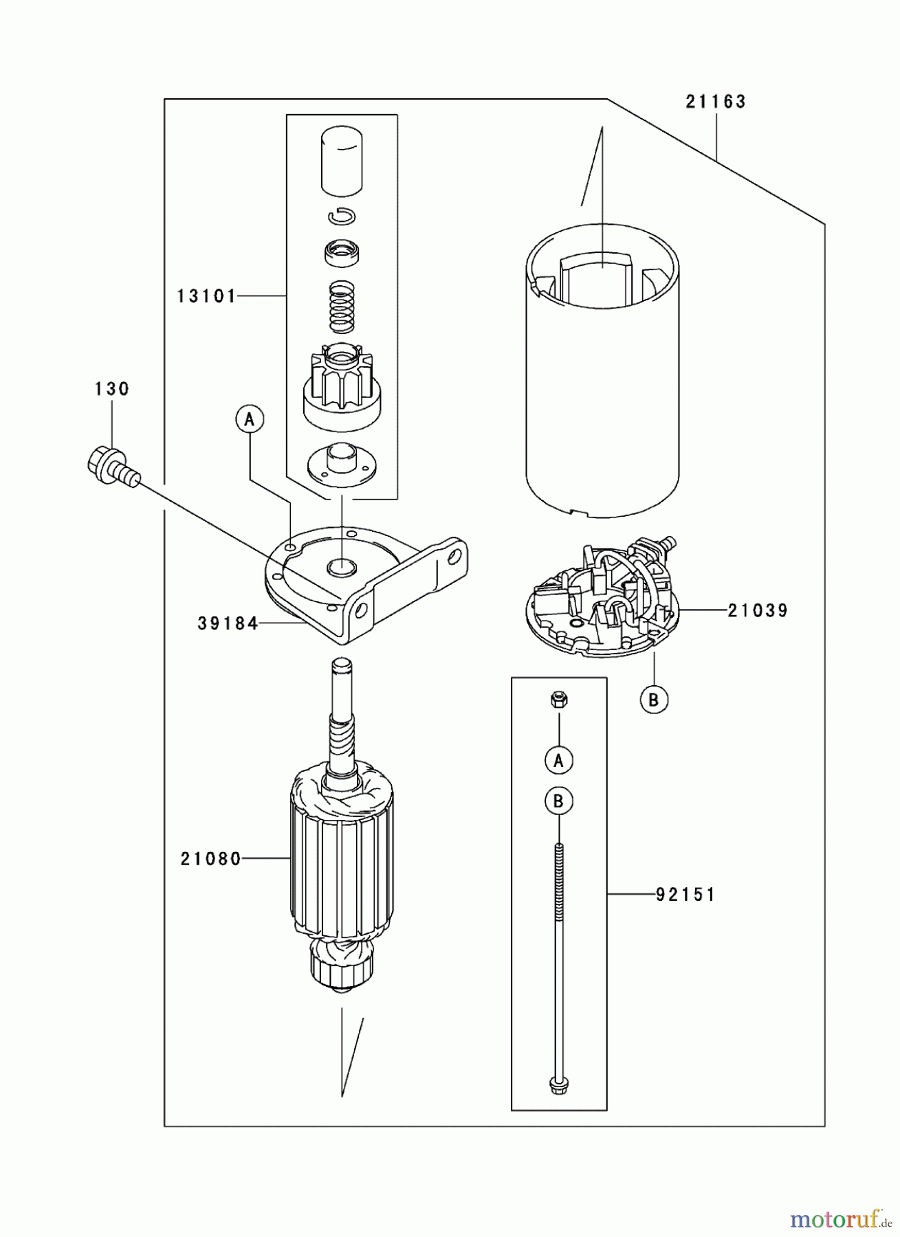  Zerto-Turn Mäher 74411TE (Z149) - Toro Z Master Mower, 112cm SFS Side Discharge Deck (SN: 250000001 - 250999999) (2005) STARTER ASSEMBLY  KAWASAKI FH580V AS29