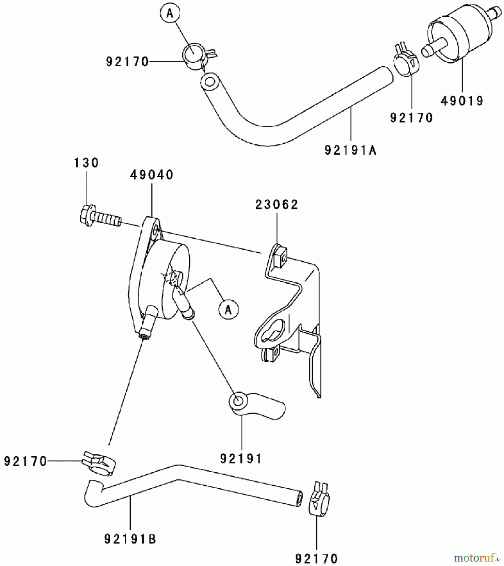  Zerto-Turn Mäher 74411TE (Z149) - Toro Z Master Mower, 112cm SFS Side Discharge Deck (SN: 260000001 - 260999999) (2006) FUEL TANK / FUEL VALVE ASSEMBLY  KAWASAKI FH580V AS29