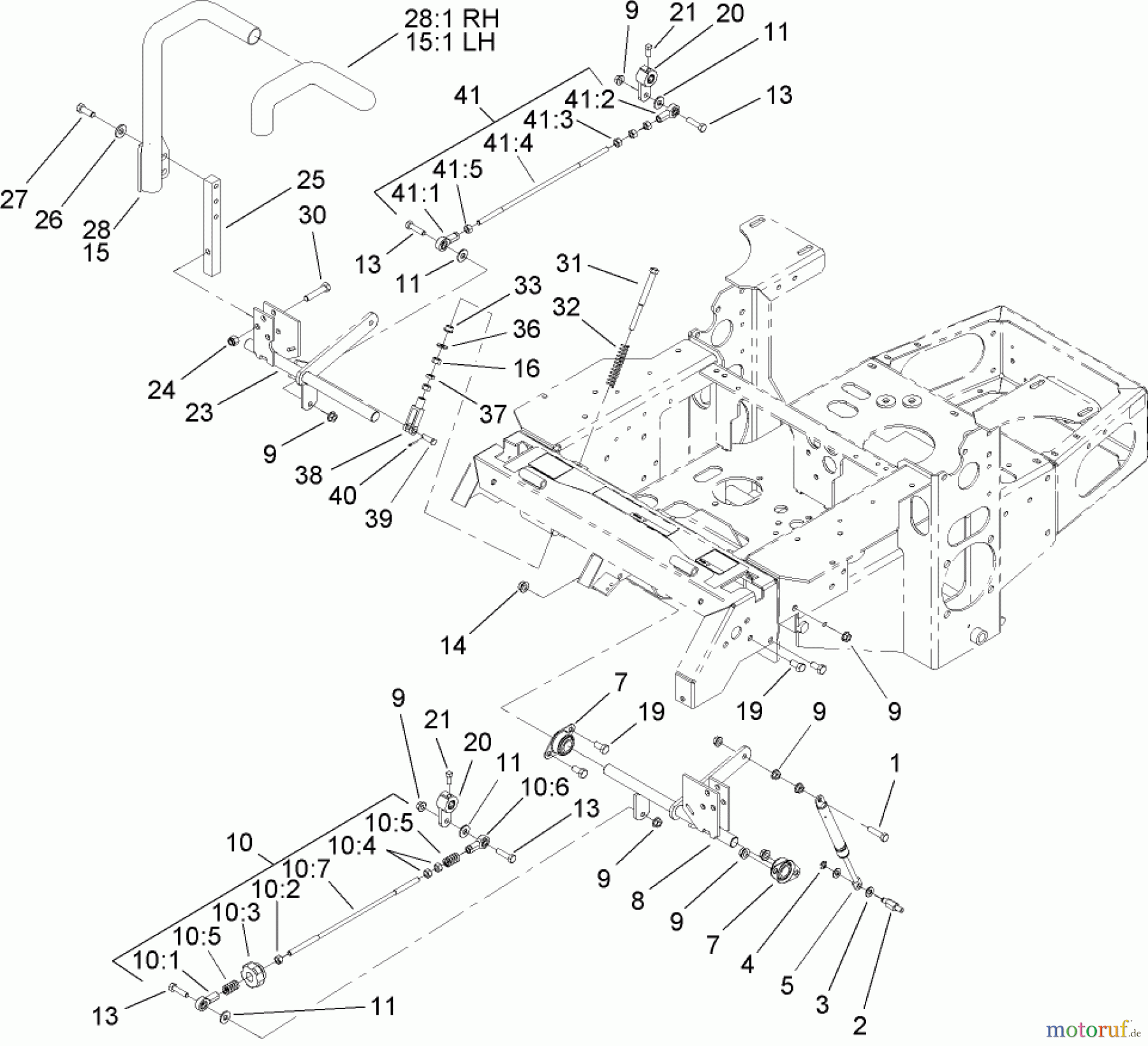  Zerto-Turn Mäher 74411TE (Z149) - Toro Z Master Mower, 112cm SFS Side Discharge Deck (SN: 260000001 - 260999999) (2006) MOTION CONTROL ASSEMBLY