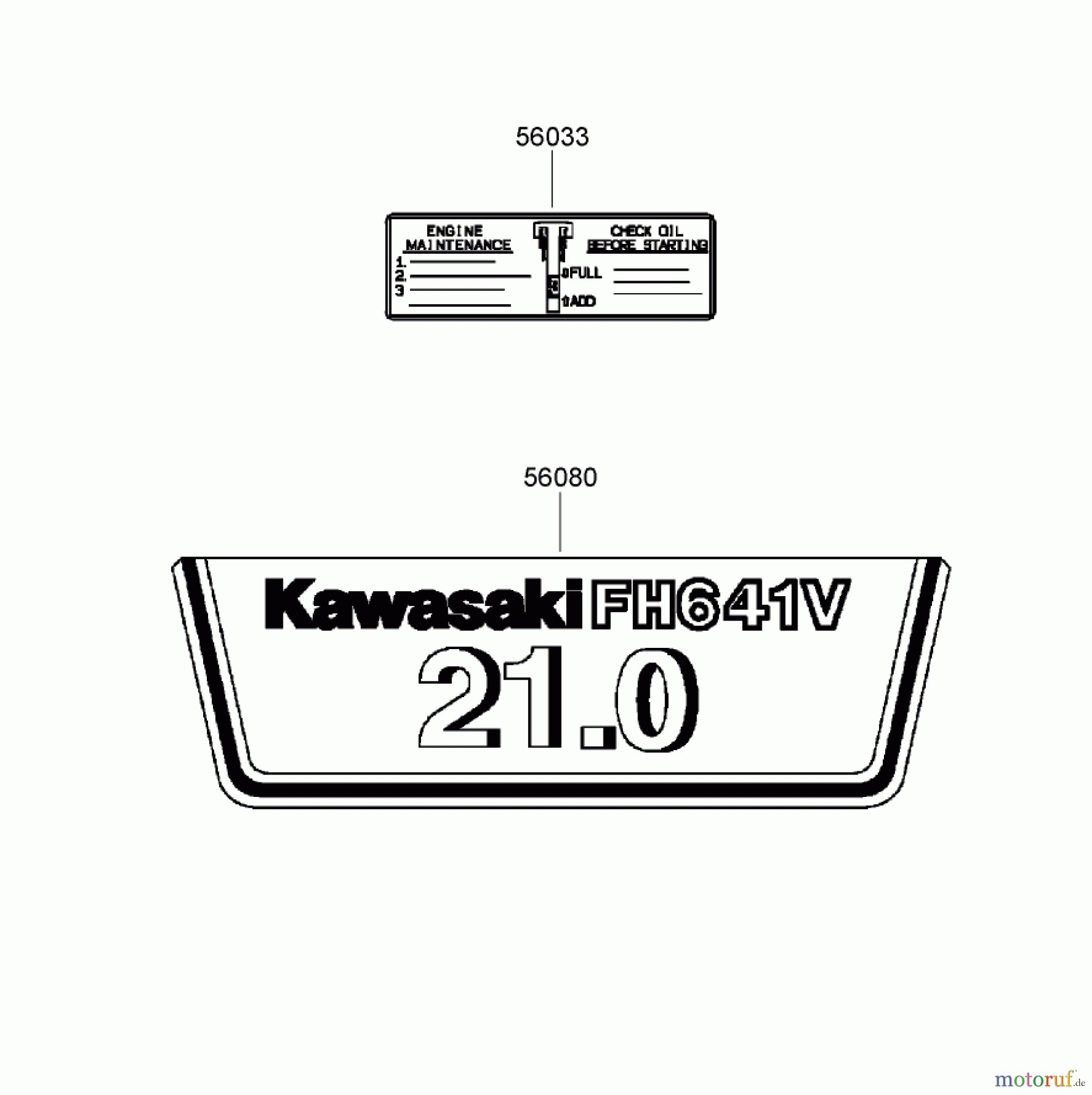  Zerto-Turn Mäher 74450TE (Z400) - Toro Z Master Mower, 122cm TURBO FORCE Side Discharge Deck (SN: 290000001 - 290999999) (2009) LABEL ASSEMBLY KAWASAKI FH641V-DS19-R