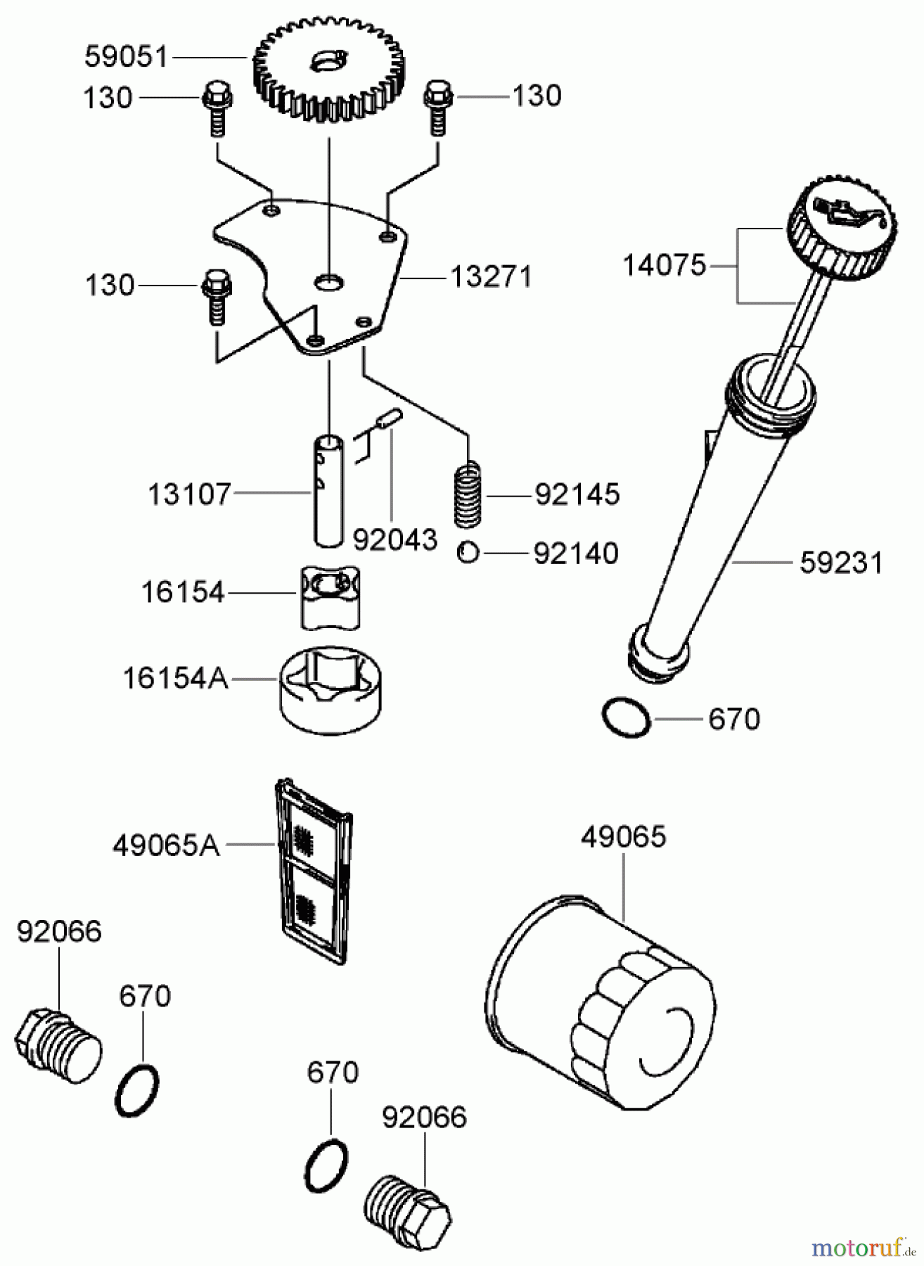  Zerto-Turn Mäher 74450TE (Z400) - Toro Z Master Mower, 122cm TURBO FORCE Side Discharge Deck (SN: 290000001 - 290999999) (2009) LUBRICATION EQUIPMENT ASSEMBLY KAWASAKI FH641V-DS19-R