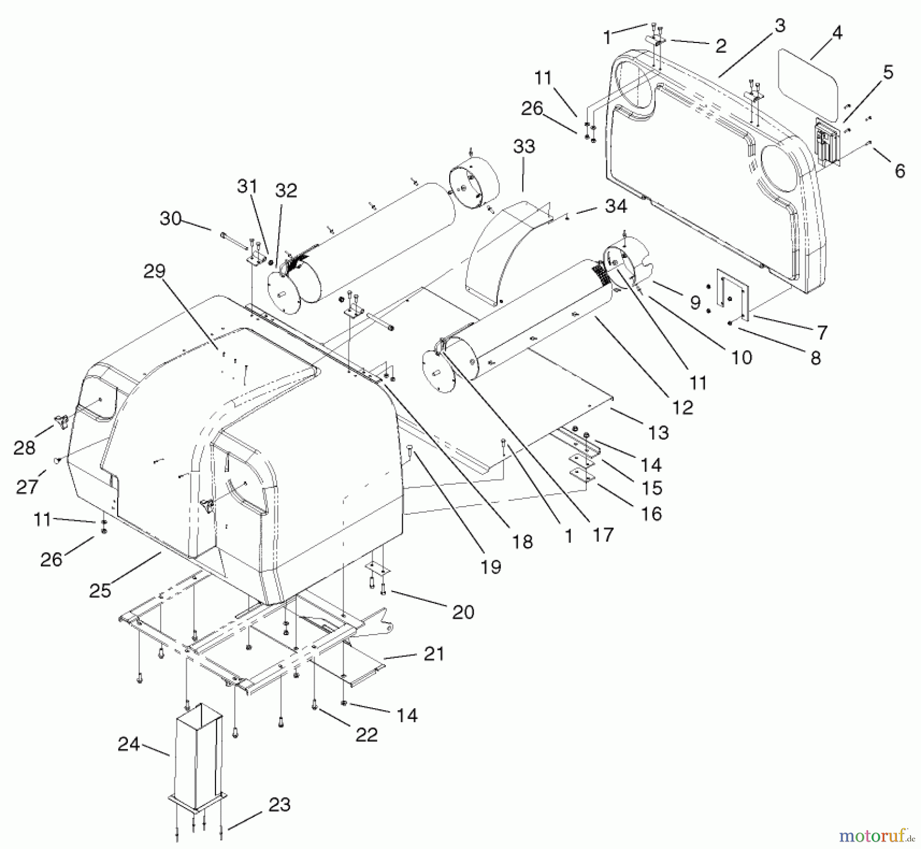  Zerto-Turn Mäher 74804TE (Z350) - Toro Z Master, 122cm Mower and Bagger (SN: 220000001 - 220999999) (2002) BAGGER ASSEMBLY