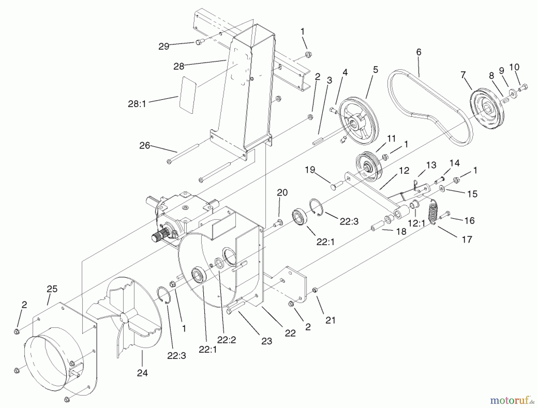  Zerto-Turn Mäher 74804TE (Z350) - Toro Z Master, 122cm Mower and Bagger (SN: 220000001 - 220999999) (2002) BLOWER ASSEMBLY