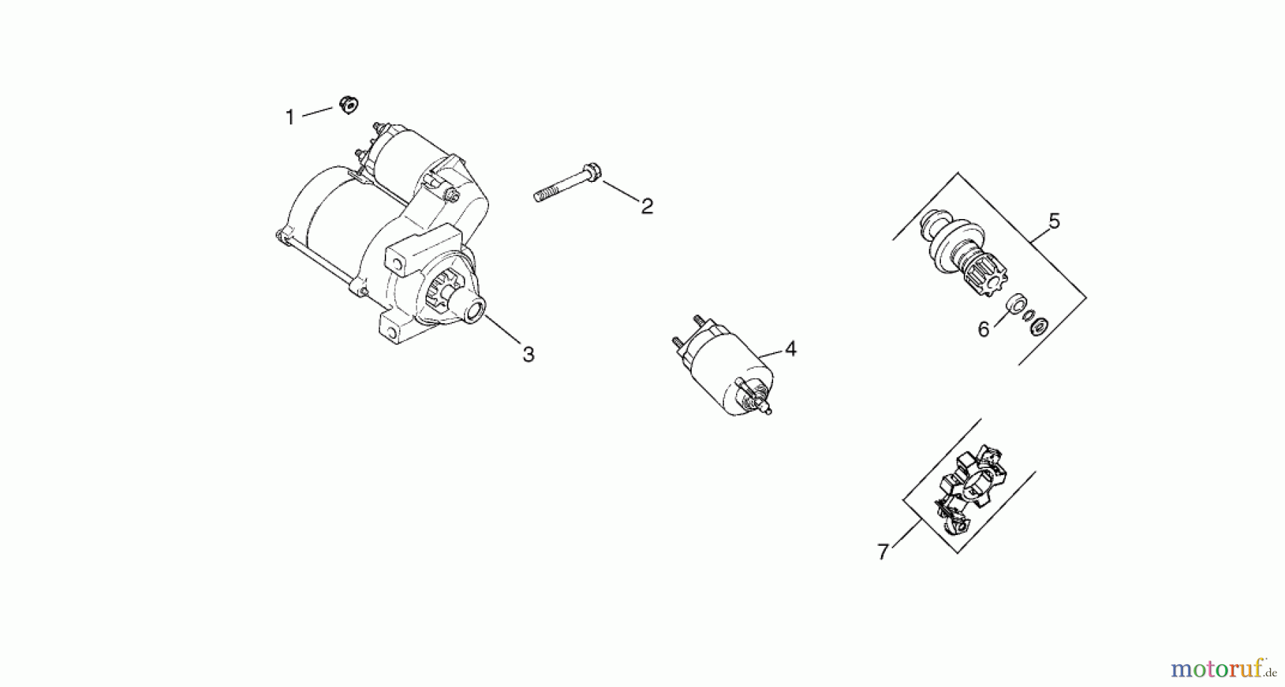  Zerto-Turn Mäher 74804TE (Z350) - Toro Z Master, 122cm Mower and Bagger (SN: 220000001 - 220999999) (2002) GROUP 7-STARTER ASSEMBLY KOHLER CH20S PS-64675