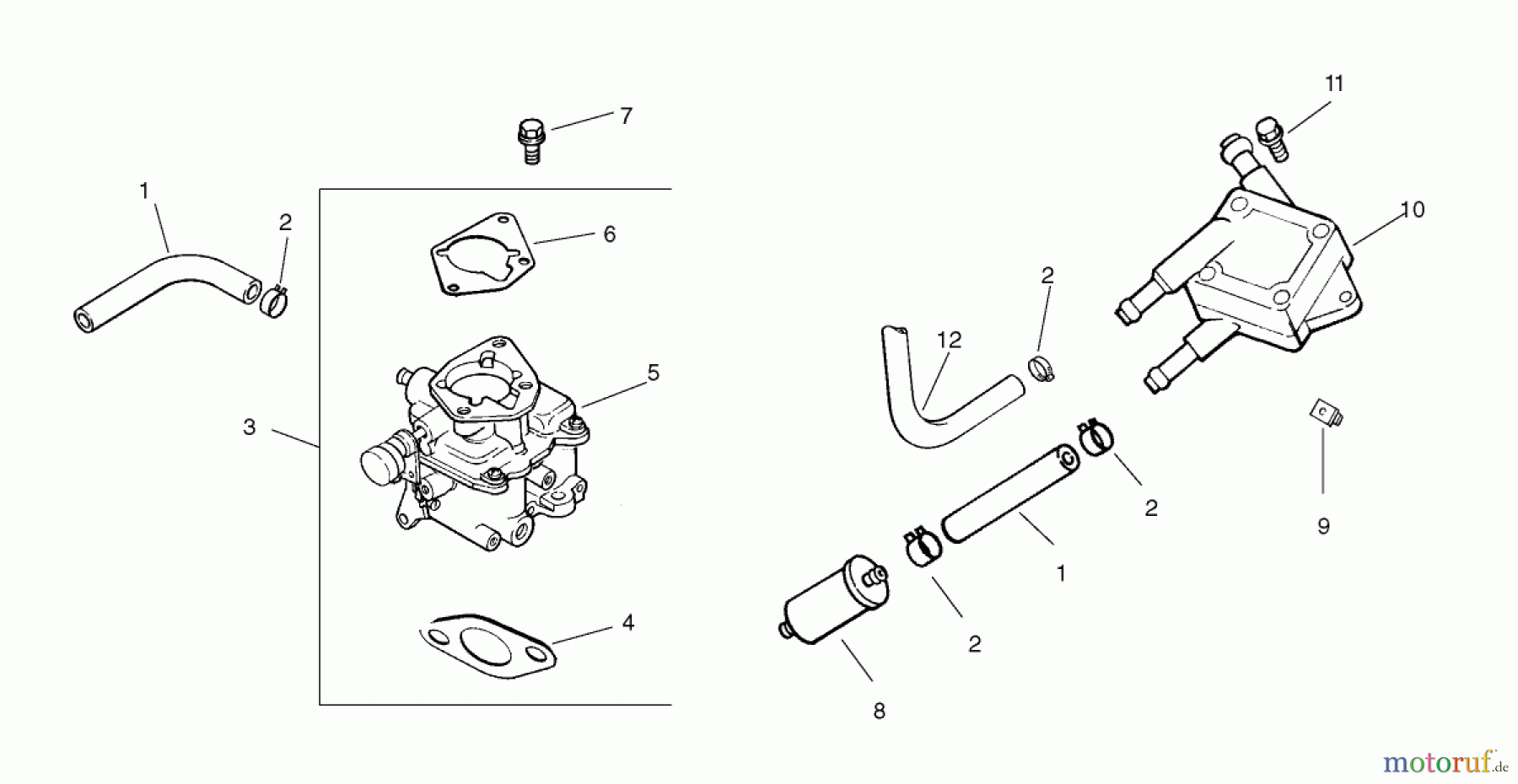  Zerto-Turn Mäher 74804TE (Z350) - Toro Z Master, 122cm Mower and Bagger (SN: 220000001 - 220999999) (2002) GROUP 8-FUEL SYSTEM ASSEMBLY KOHLER CH20S PS-64675