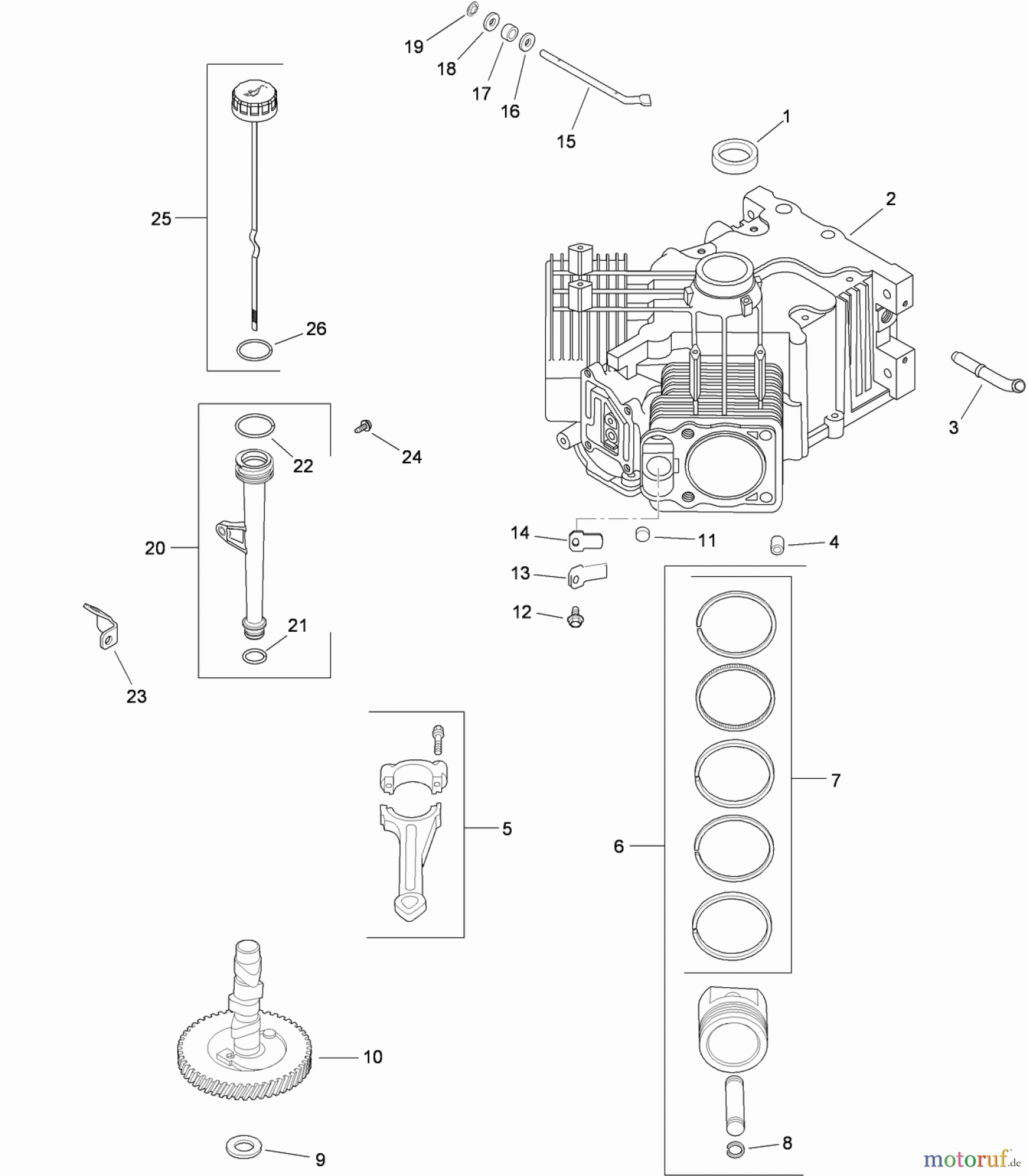  Zerto-Turn Mäher 74923TE - Toro Z Master G3 Riding Mower, 132cm TURBO FORCE Side Discharge Deck (SN: 290000001 - 290999999) (2009) CRANKCASE ASSEMBLY KOHLER CV730-3118