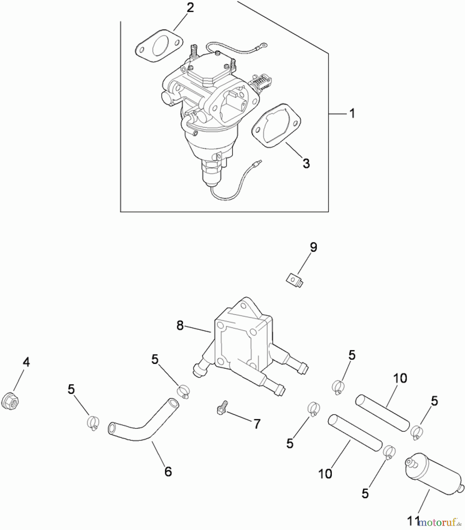  Zerto-Turn Mäher 74923TE - Toro Z Master G3 Riding Mower, 132cm TURBO FORCE Side Discharge Deck (SN: 290000001 - 290999999) (2009) FUEL SYSTEM ASSEMBLY KOHLER CV730-3118