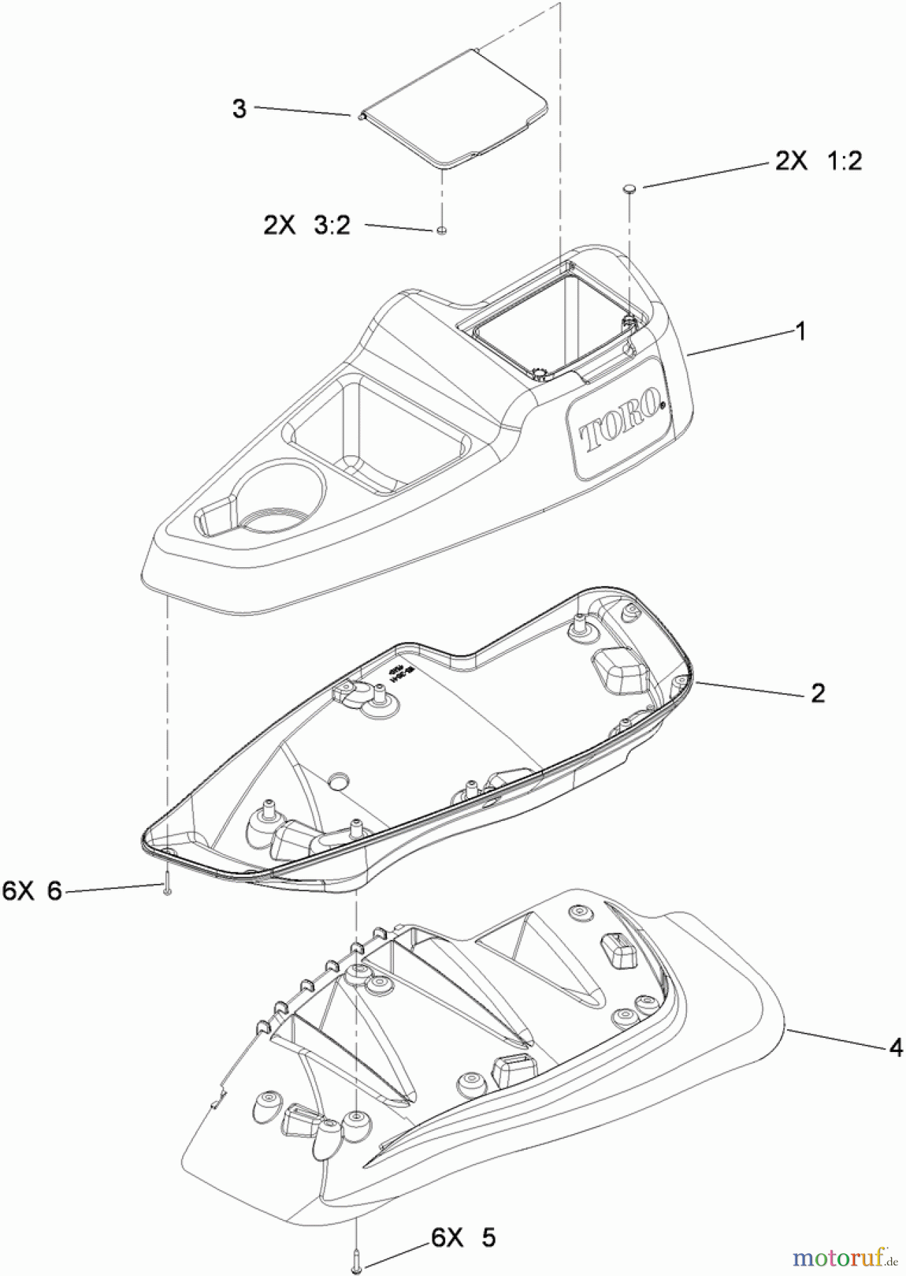  Zerto-Turn Mäher 74925TE - Toro Z Master G3 Riding Mower, 152cm TURBO FORCE Side Discharge Deck (SN: 310000001 - 310999999) (2010) LH CONSOLE ASSEMBLY NO. 115-7401