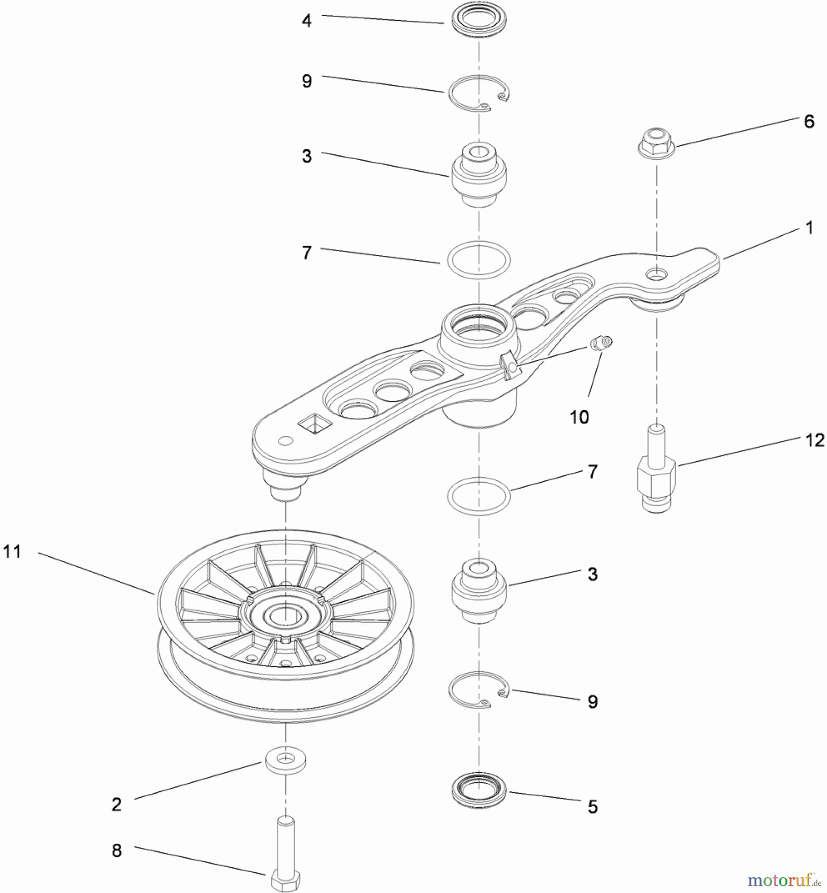  Zerto-Turn Mäher 74925TE - Toro Z Master G3 Riding Mower, 152cm TURBO FORCE Side Discharge Deck (SN: 310000001 - 310999999) (2010) PUMP ILDER ASSEMBLY NO. 116-1255