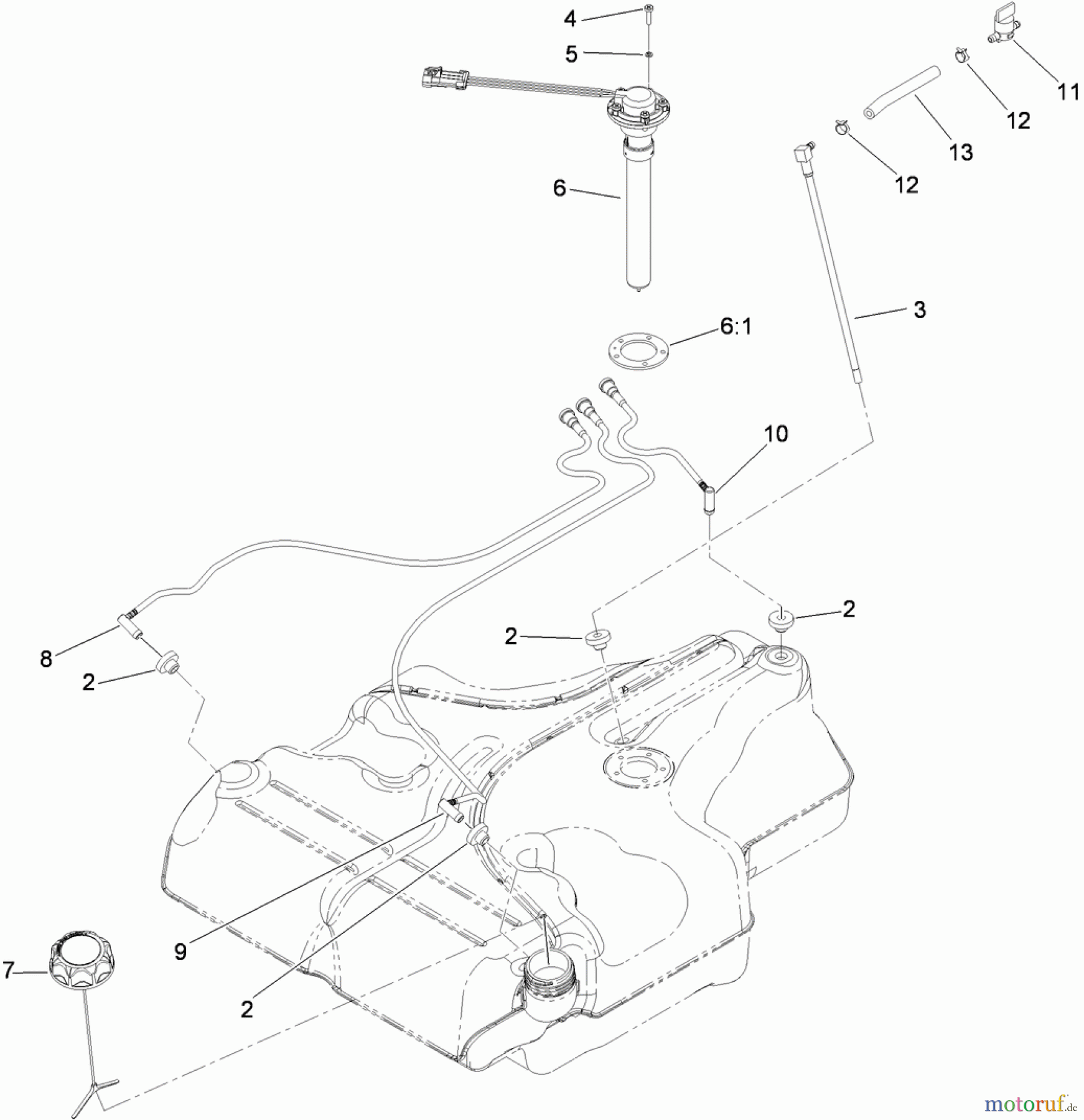  Zerto-Turn Mäher 74925TE - Toro Z Master G3 Riding Mower, 152cm TURBO FORCE Side Discharge Deck (SN: 311000001 - 311999999) (2011) FUEL TANK ASSEMBLY NO. 116-3979